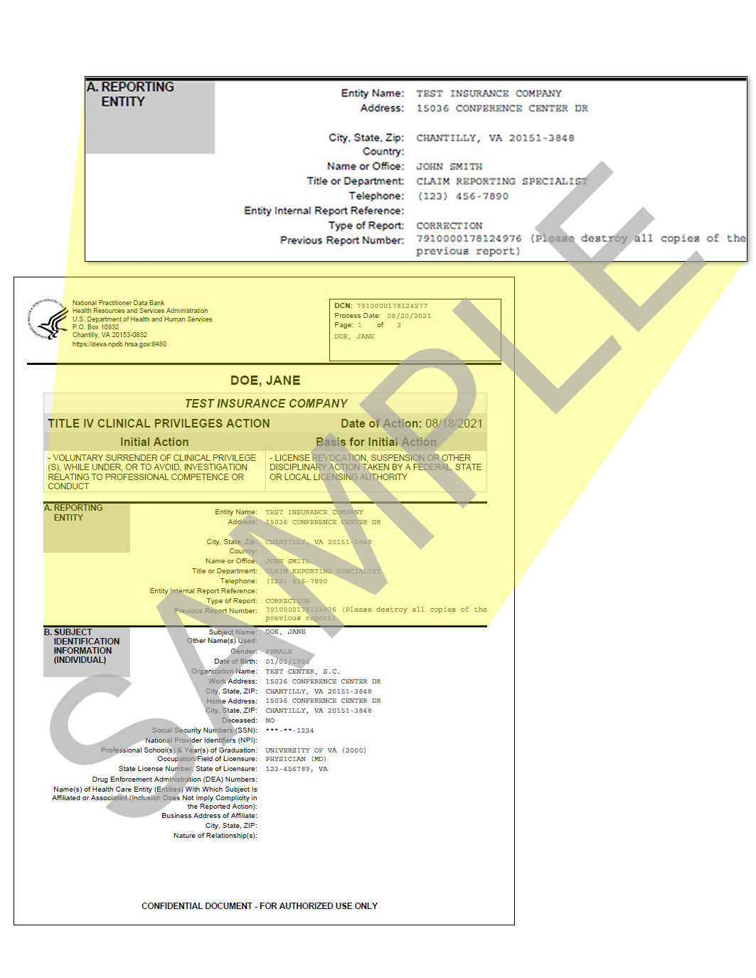 Self-Query Response Cover Page - Section A